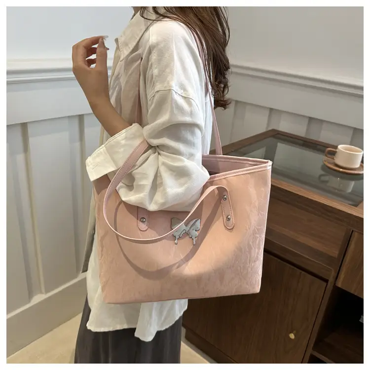 Pink Butterfly Handheld Tote Bag for Women — feature 19
