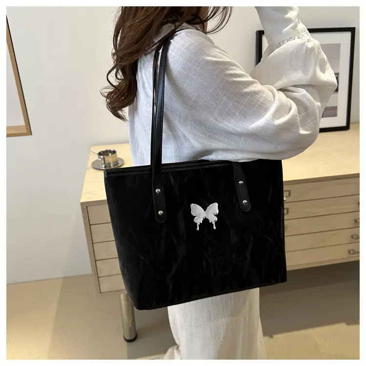 Pink Butterfly Handheld Tote Bag for Women — feature 24
