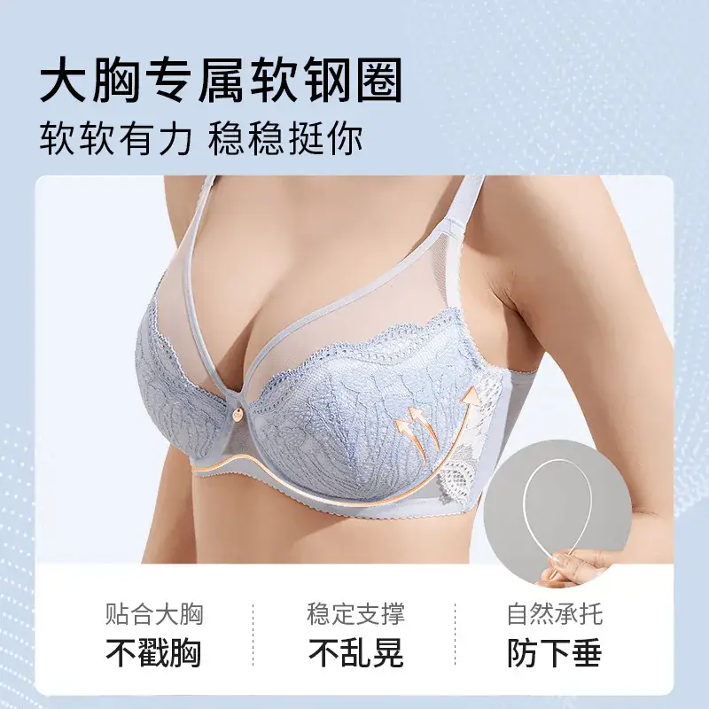 Black Lace Full Cup Bra for Big Chest Small - Image 8