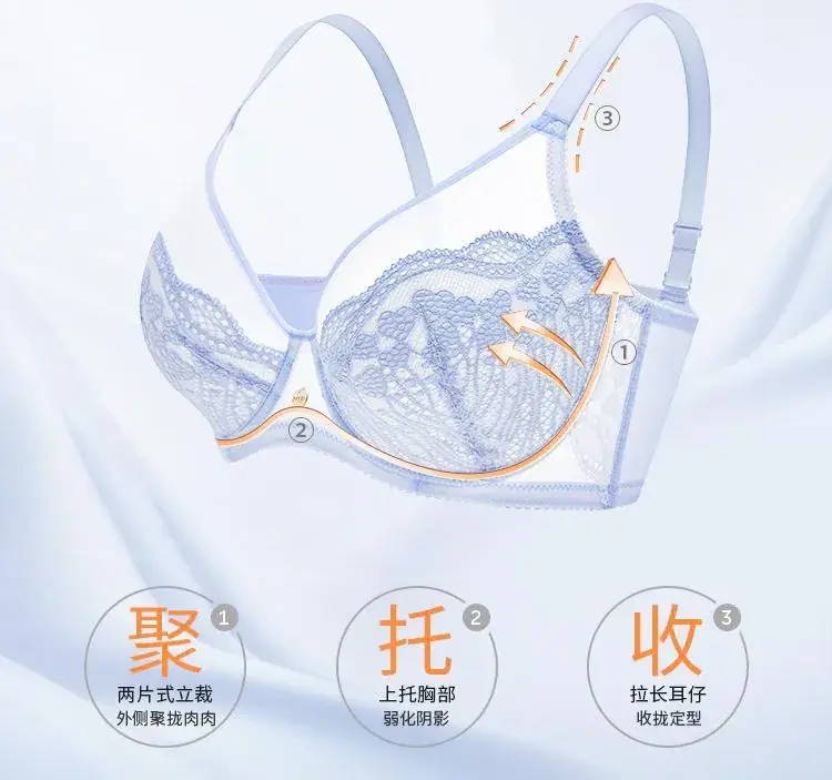 Black Lace Full Cup Bra for Big Chest Small — feature 4