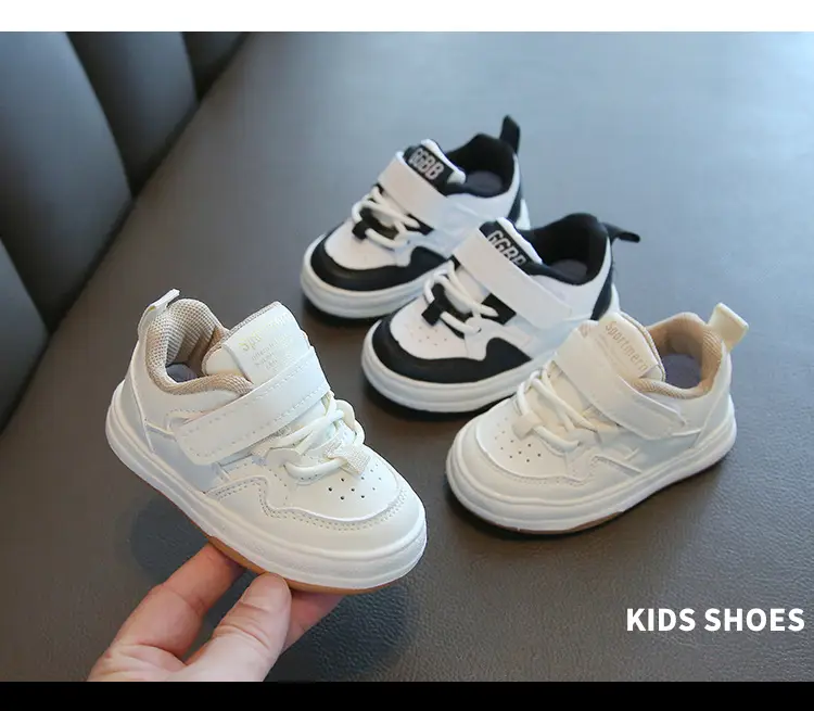 Kids Board Shoes White Black New Korean Style 2024 — feature 2