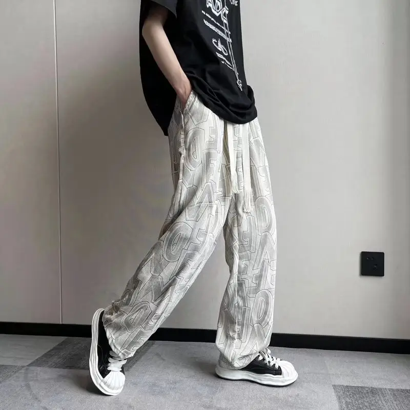 Men Cross-Country Denim Pants Wide Leg Full Print — feature 19