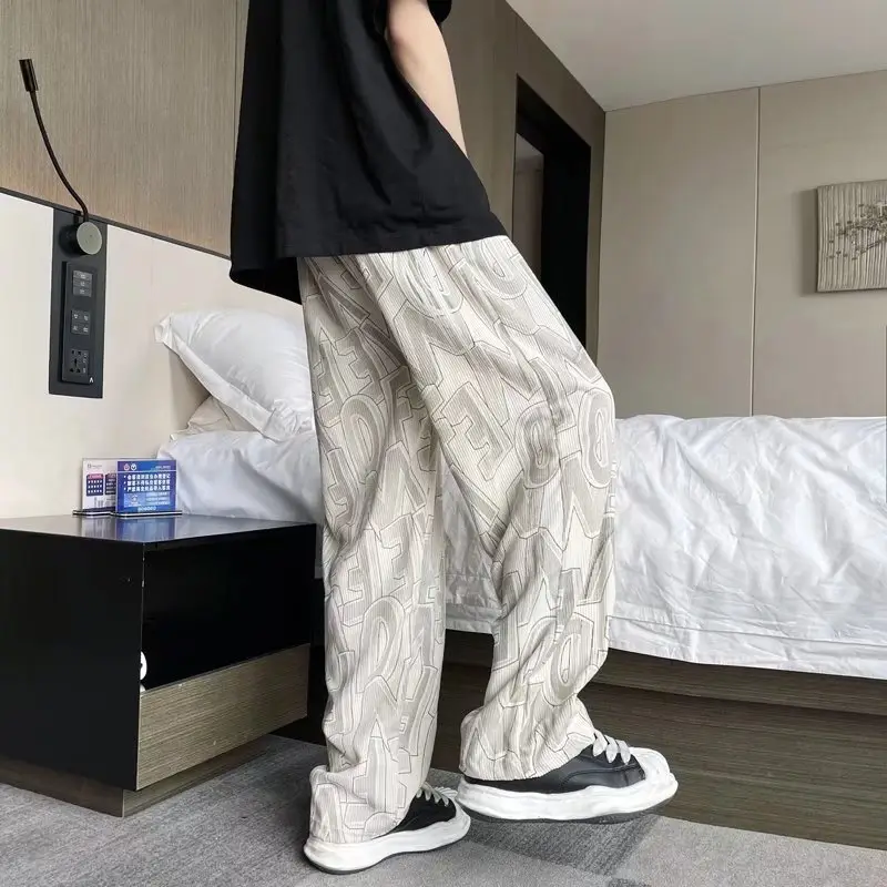 Men Cross-Country Denim Pants Wide Leg Full Print — feature 20