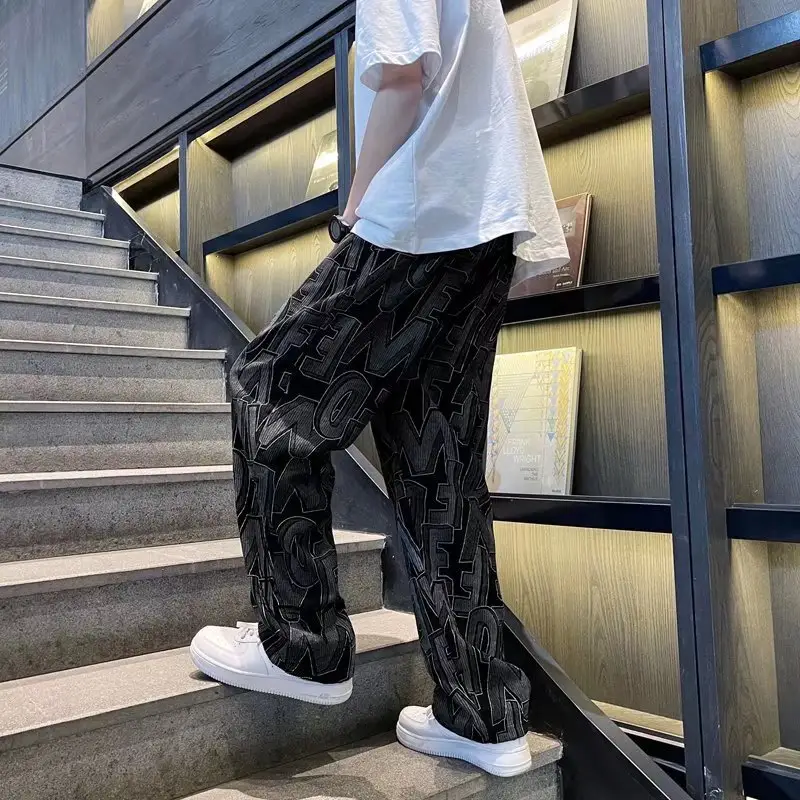 Men Cross-Country Denim Pants Wide Leg Full Print — feature 7