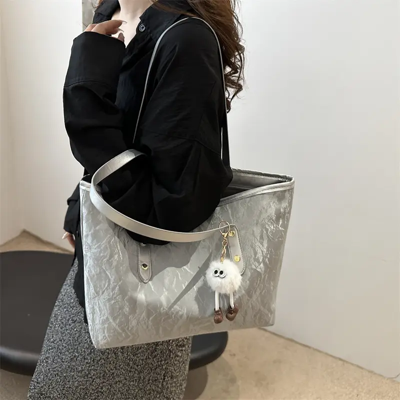 Pink Crocodile Texture Shoulder Bag for Women Large Capacity