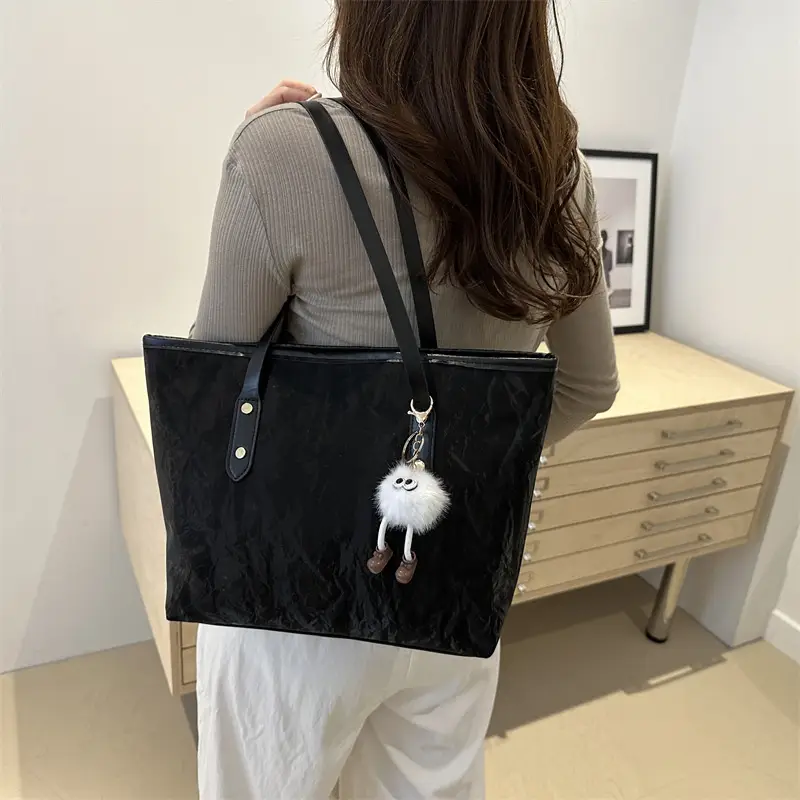 Pink Crocodile Texture Shoulder Bag for Women Large Capacity