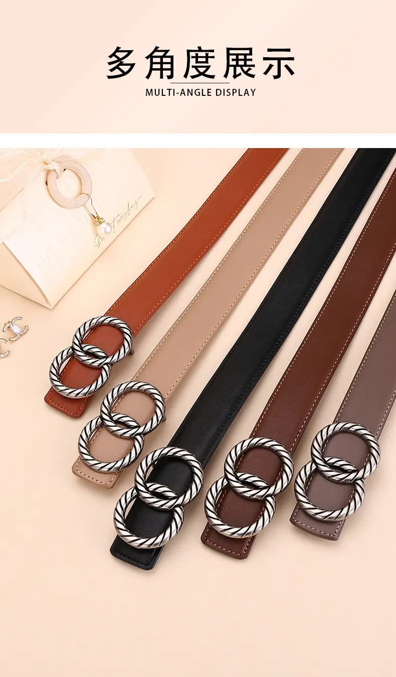 Women's High-End Leather Belt with Rope Buckle — feature 12
