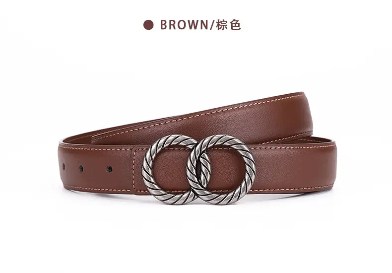 Women's High-End Leather Belt with Rope Buckle — feature 19