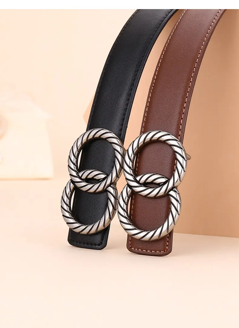 Women's High-End Leather Belt with Rope Buckle — feature 26