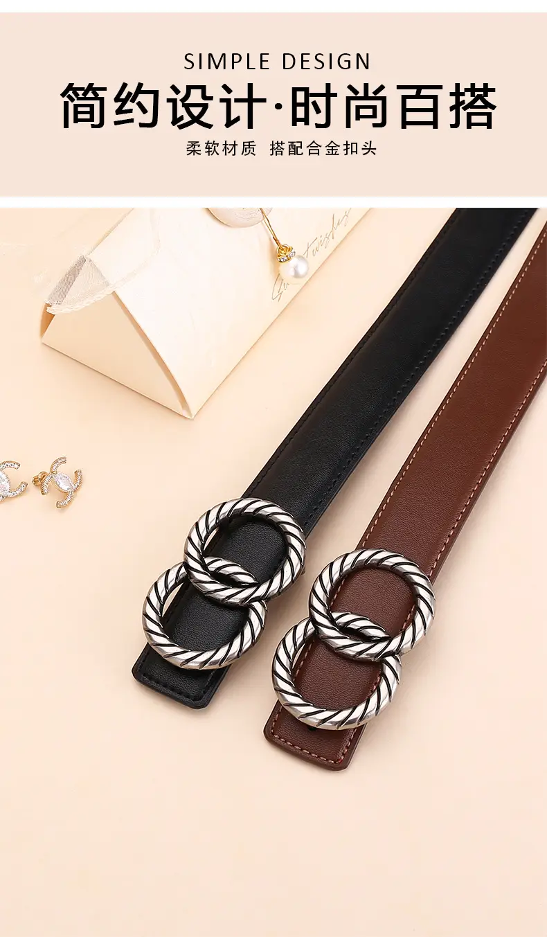 Women's High-End Leather Belt with Rope Buckle — feature 3
