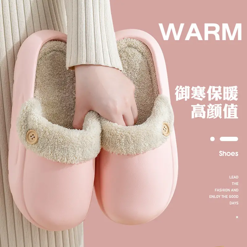 Detachable waterproof cotton slippers women's autumn and winter new indoor home warm non-slip couples outdoor cotton slippers men