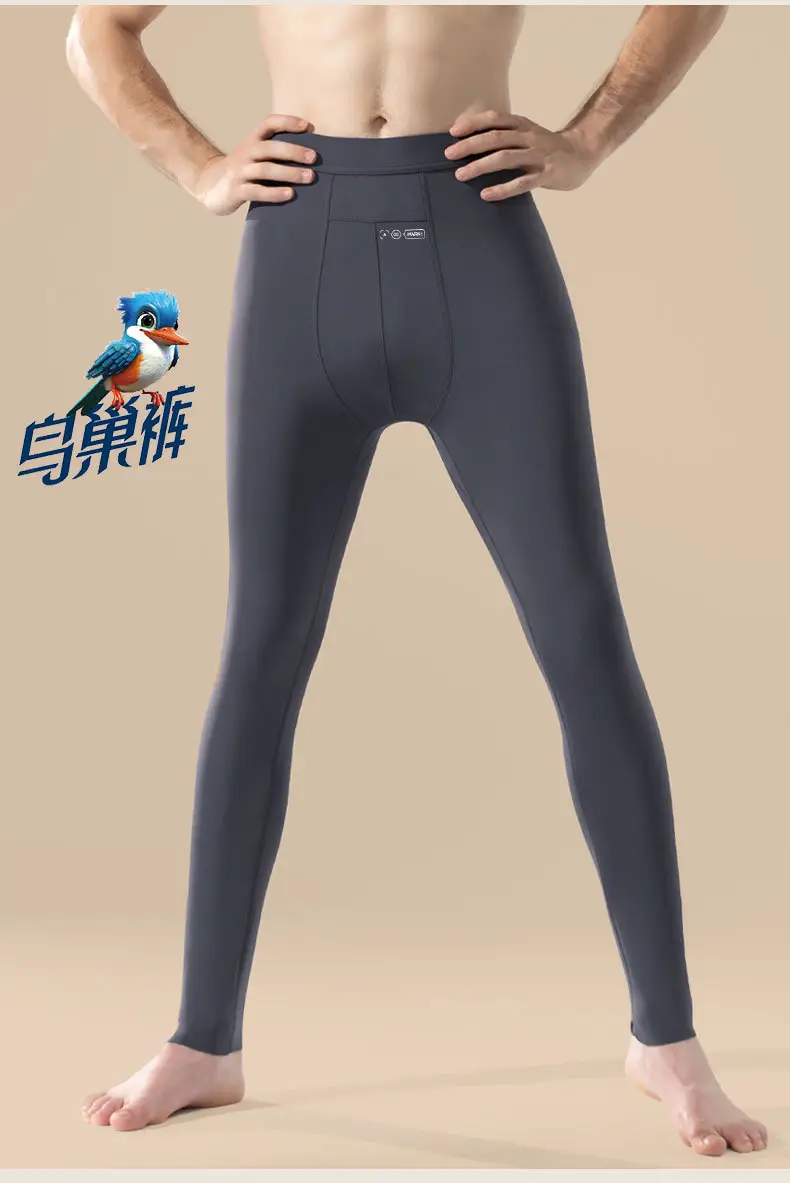 high quality Bird's Nest Pants fleece-lined Pants Men's Barbie Leggings Wear-Free Underwear Cotton Pants Warm Shark Pants Thickened — feature 14