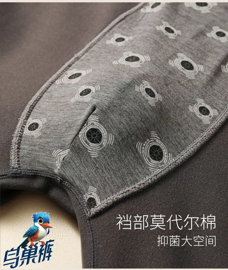 high quality Bird's Nest Pants fleece-lined Pants Men's Barbie Leggings Wear-Free Underwear Cotton Pants Warm Shark Pants Thickened — feature 8
