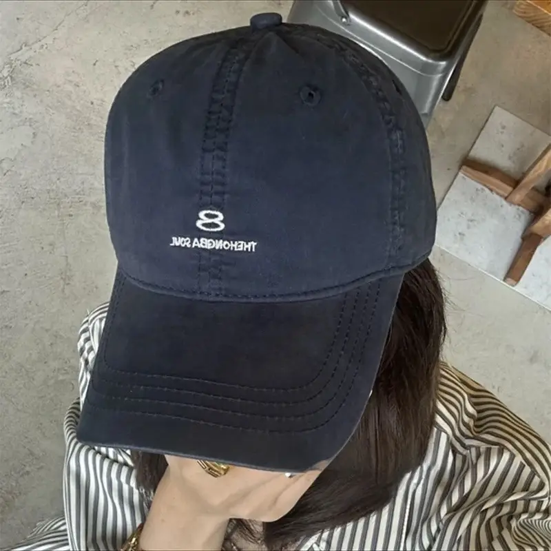 Men's Navy Blue Baseball Cap with Embroidered Logo - Image 9