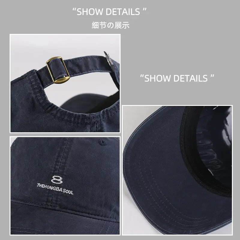 Men's Navy Blue Baseball Cap with Embroidered Logo - Image 11