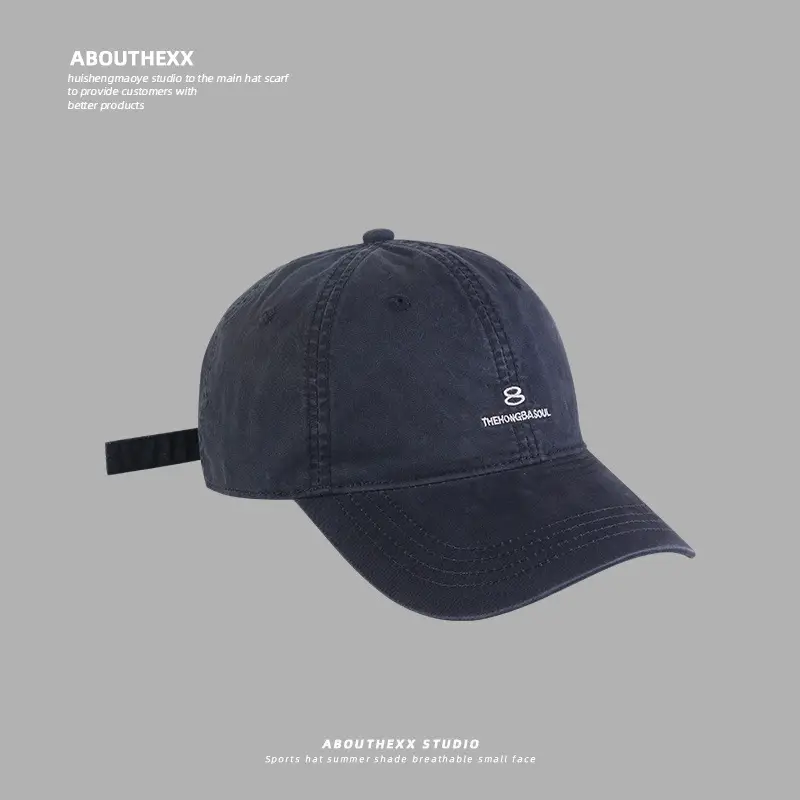 Men's Navy Blue Baseball Cap with Embroidered Logo — feature 12