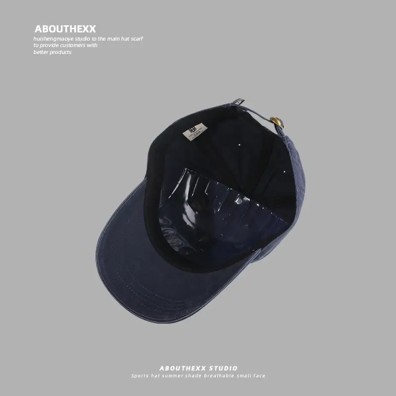 Men's Navy Blue Baseball Cap with Embroidered Logo — feature 13
