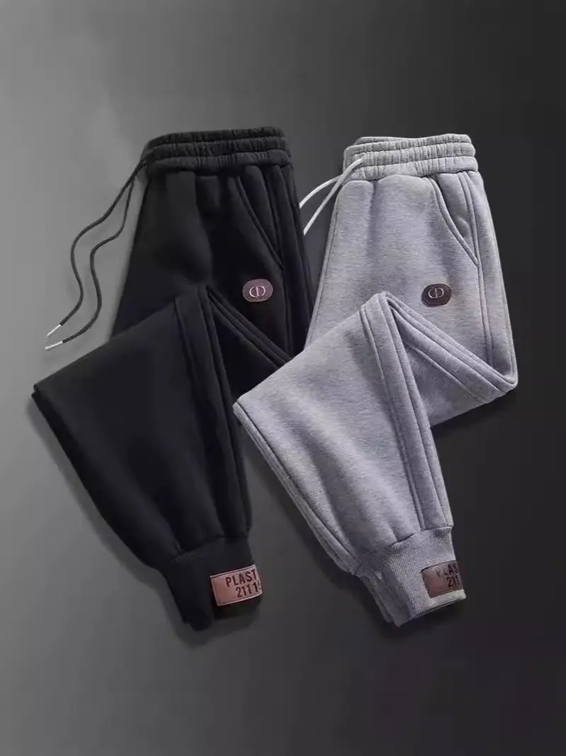 Men Fleece Lined Casual Pants Black Grey All Size - Image 6