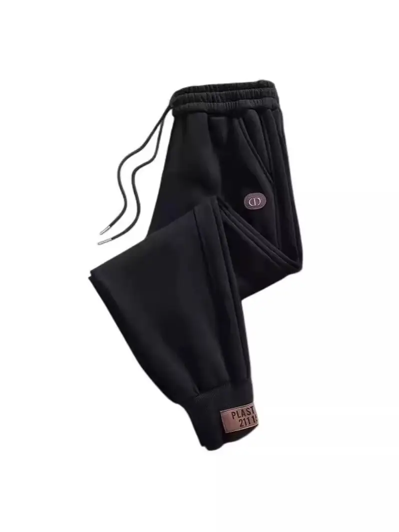 Men Fleece Lined Casual Pants Black Grey All Size - Image 9