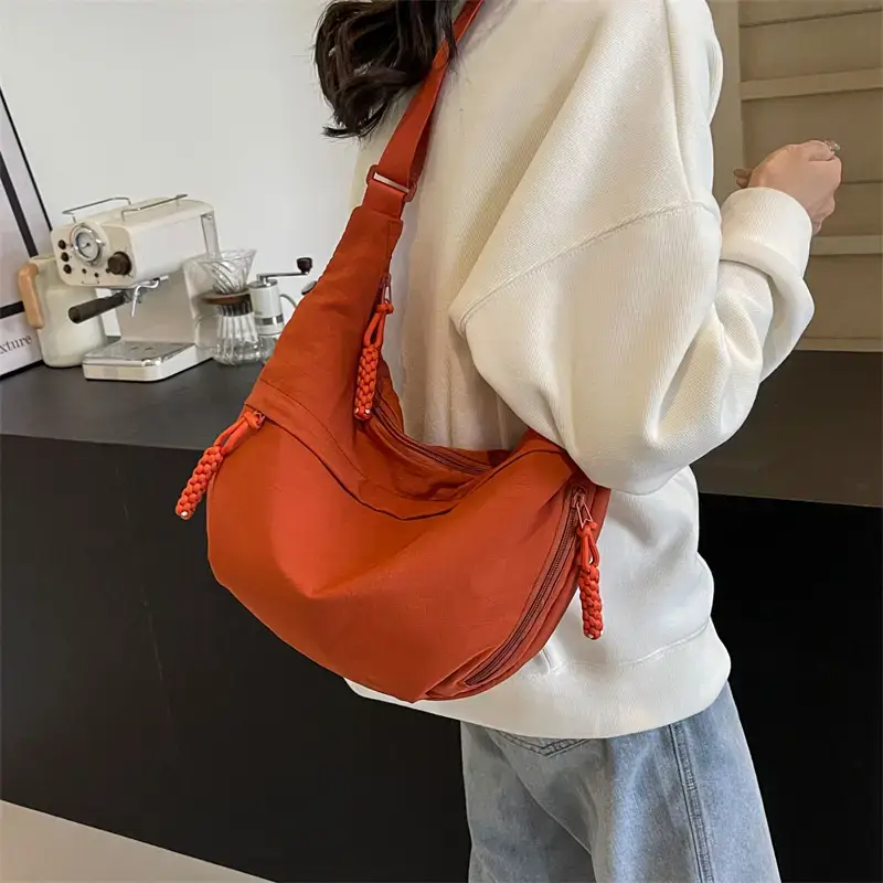 Women's Beige Shoulder Crossbody Bag Large Capacity - Image 9