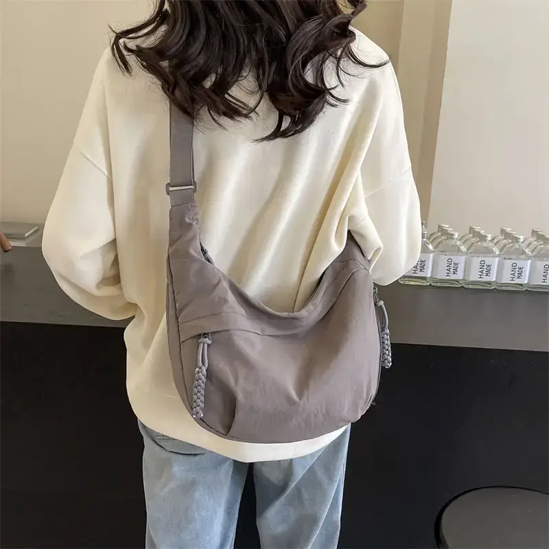 Women's Beige Shoulder Crossbody Bag Large Capacity - Image 11