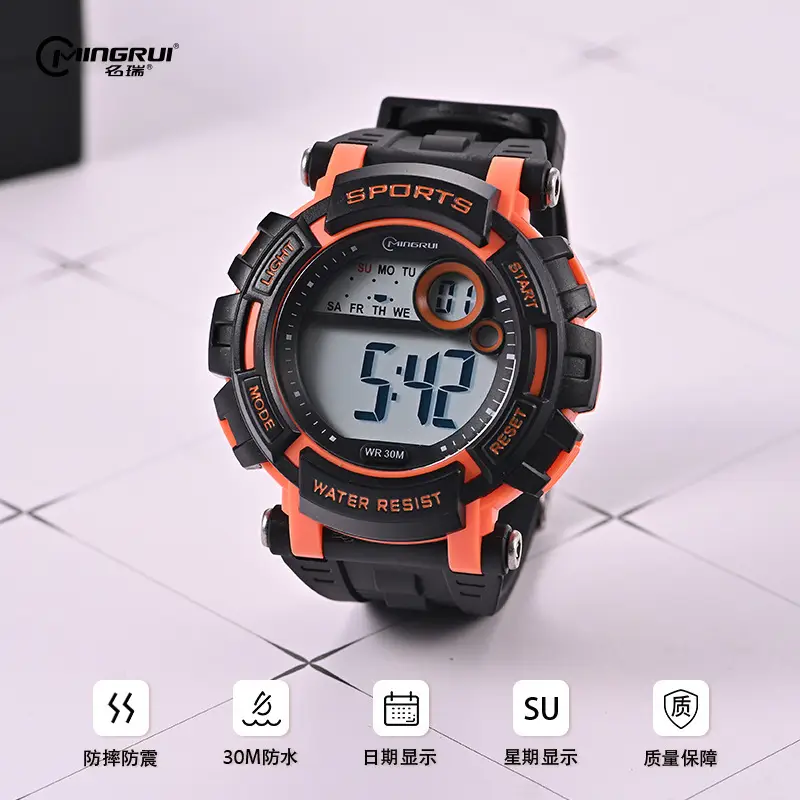Mingrui Student Digital Sports Watch Black 30m Waterproof - Image 4