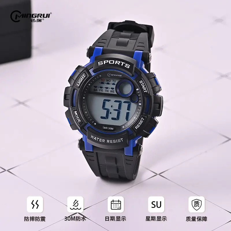 Mingrui Student Digital Sports Watch Black 30m Waterproof - Image 5