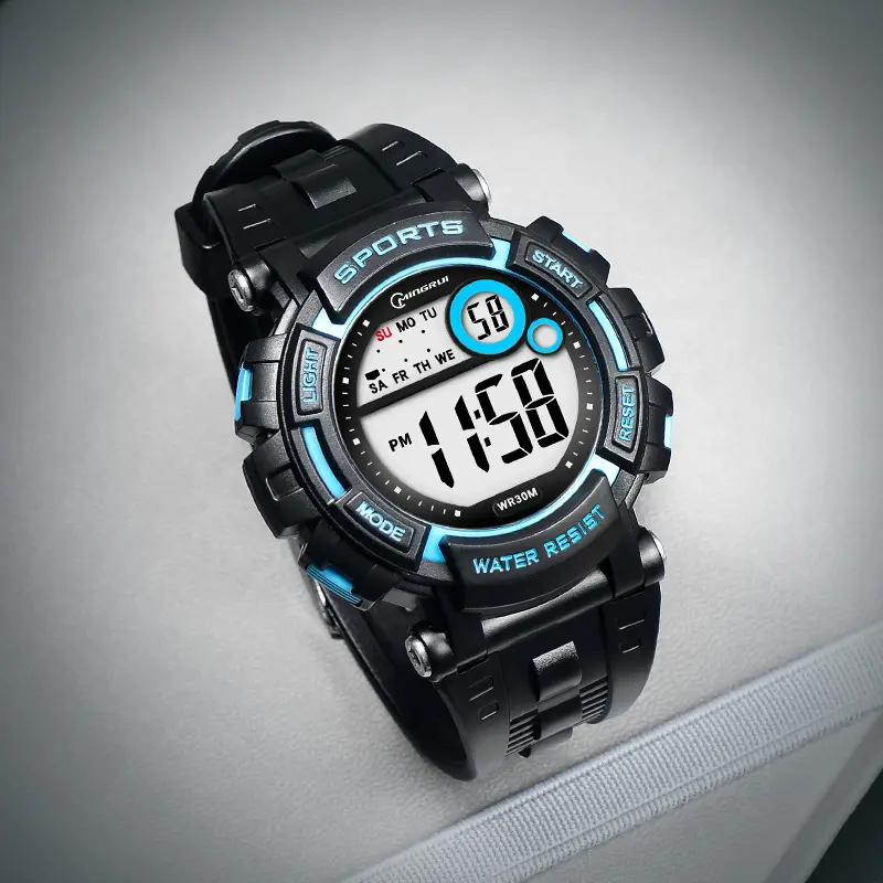 Mingrui Student Digital Sports Watch Black 30m Waterproof - Image 6