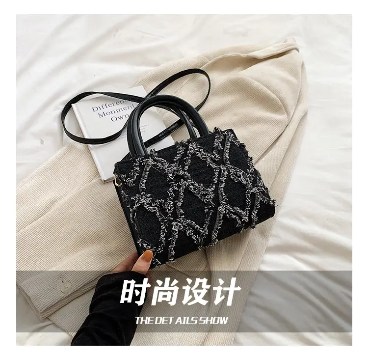 Black Rhombic Denim Crossbody Bag Women 2024 — feature 10
