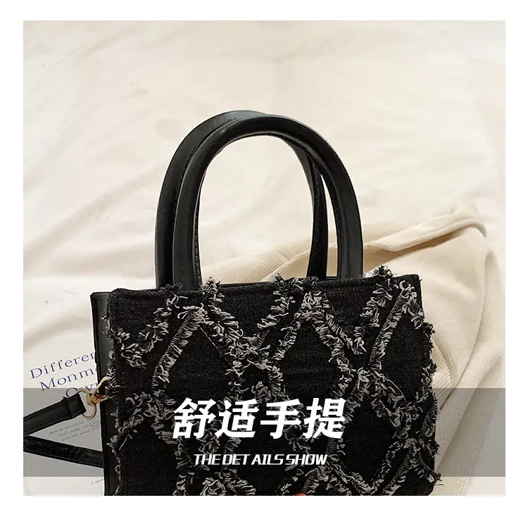 Black Rhombic Denim Crossbody Bag Women 2024 — feature 11