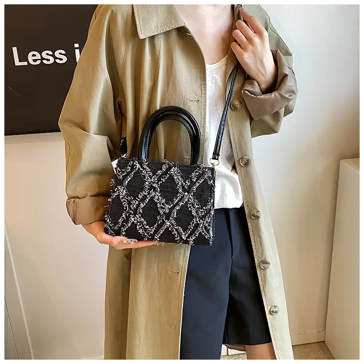 Black Rhombic Denim Crossbody Bag Women 2024 — feature 13
