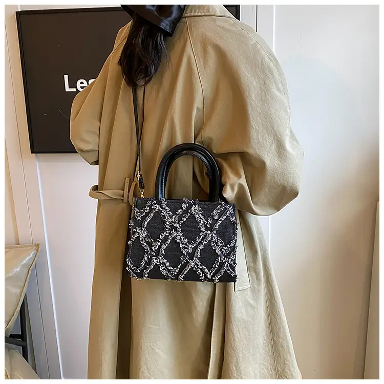 Black Rhombic Denim Crossbody Bag Women 2024 — feature 14