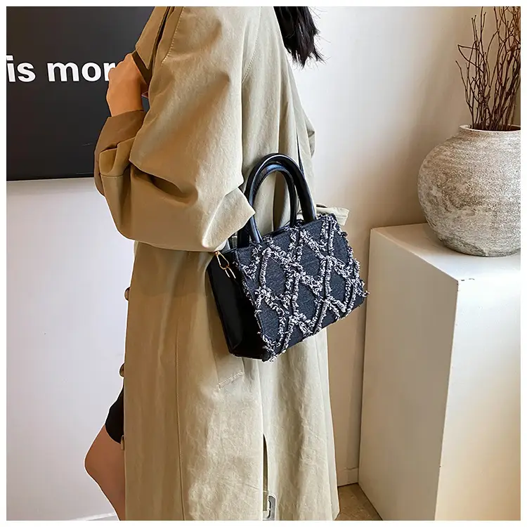 Black Rhombic Denim Crossbody Bag Women 2024 — feature 16