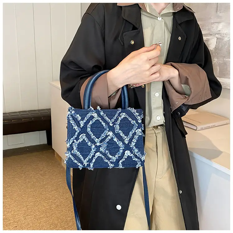 Black Rhombic Denim Crossbody Bag Women 2024 — feature 17