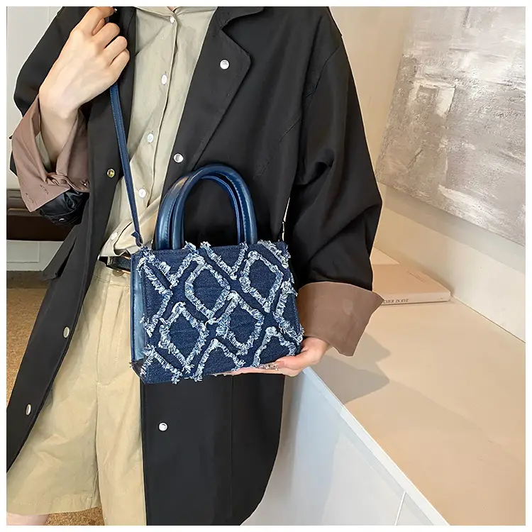 Black Rhombic Denim Crossbody Bag Women 2024 — feature 18
