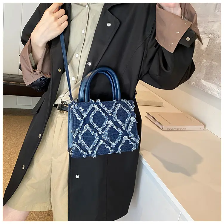 Black Rhombic Denim Crossbody Bag Women 2024 — feature 19