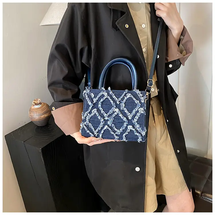 Black Rhombic Denim Crossbody Bag Women 2024 — feature 21