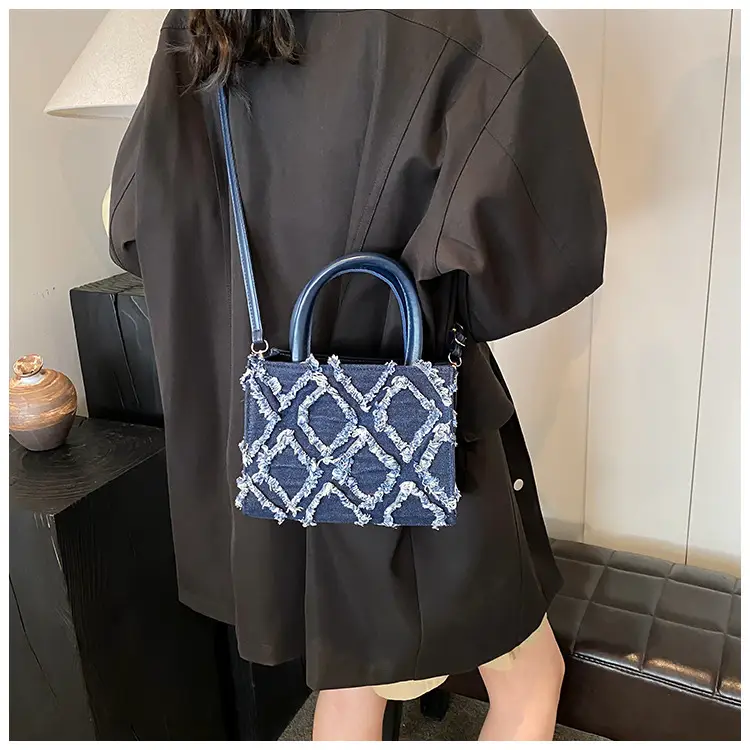 Black Rhombic Denim Crossbody Bag Women 2024 — feature 22