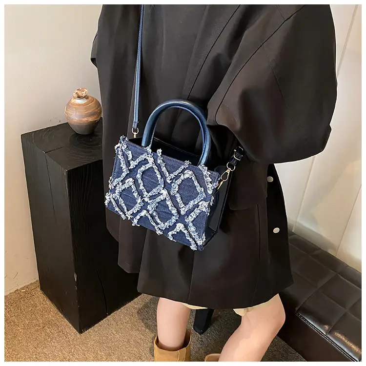 Black Rhombic Denim Crossbody Bag Women 2024 — feature 23