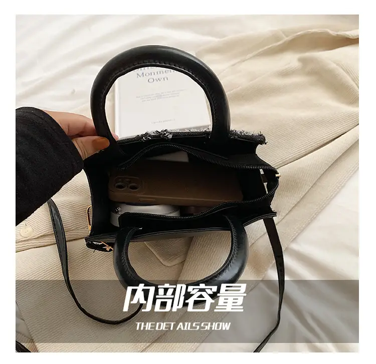 Black Rhombic Denim Crossbody Bag Women 2024 — feature 8