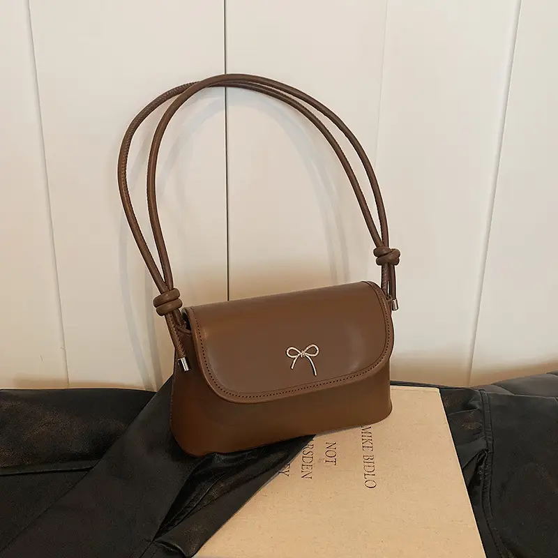 Women's Shoulder Crossbody Bag Brown Square Design 2024 - Image 4