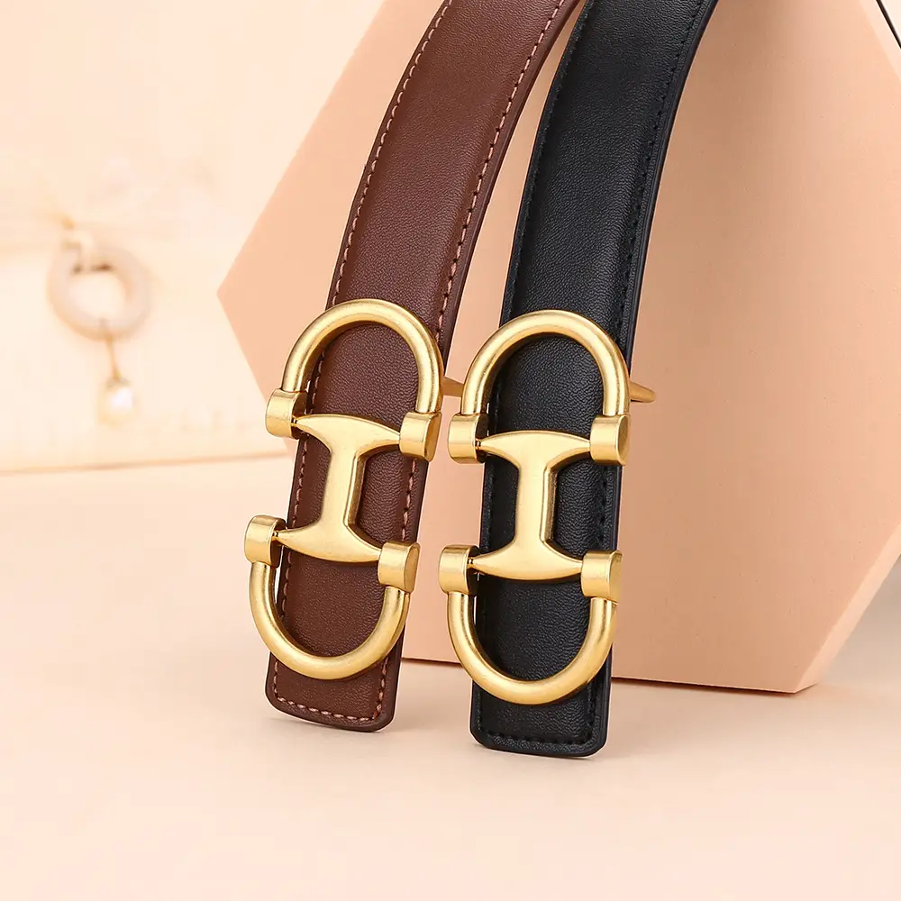 Gold H-Braceled Women's Belt for Business & Fashion - Image 7
