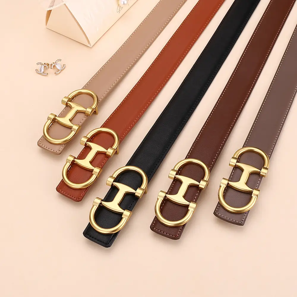Gold H-Braceled Women's Belt for Business & Fashion - Image 9