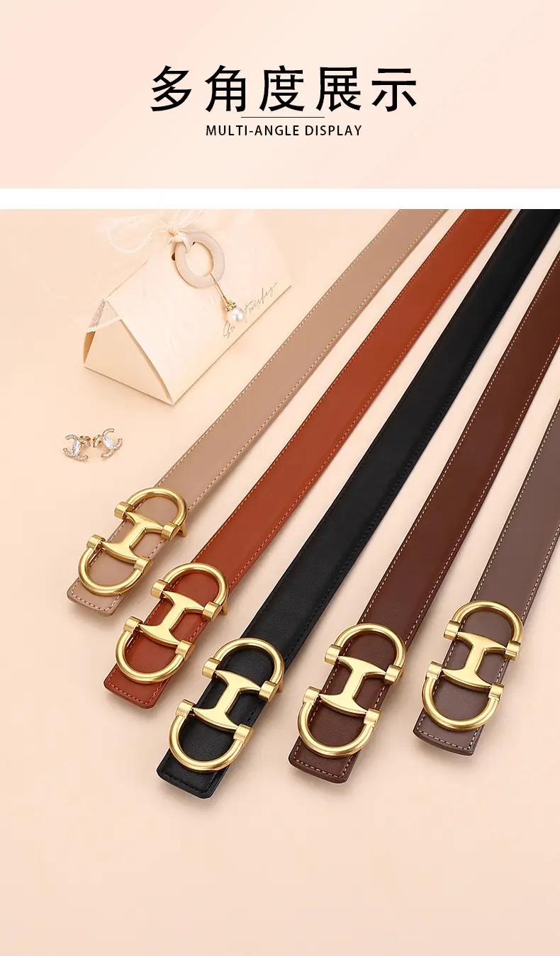 Gold H-Braceled Women's Belt for Business & Fashion — feature 12