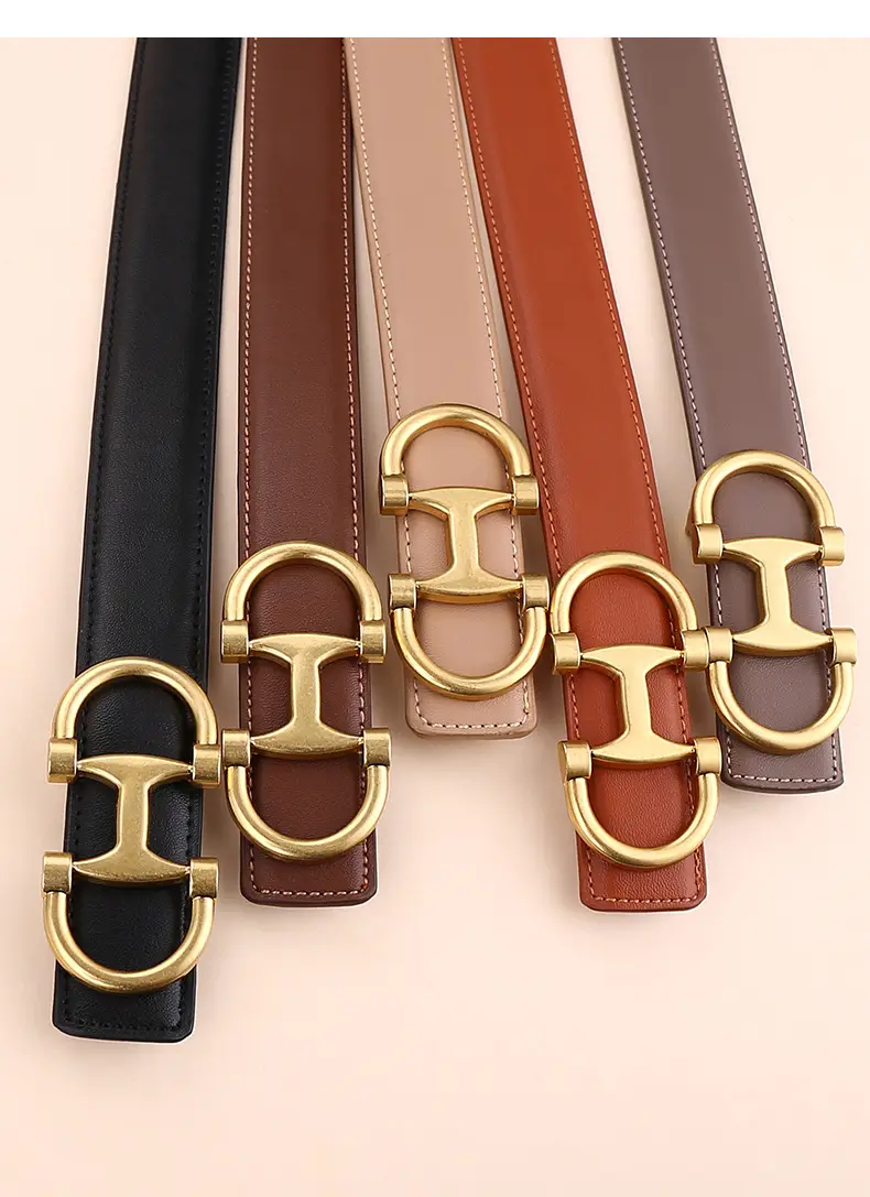 Gold H-Braceled Women's Belt for Business & Fashion — feature 13