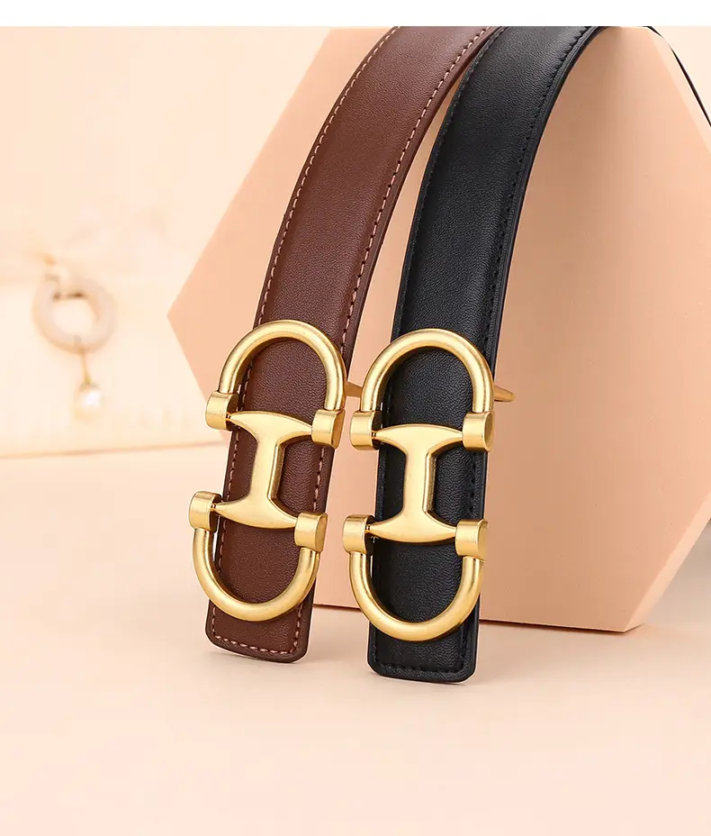 Gold H-Braceled Women's Belt for Business & Fashion — feature 24