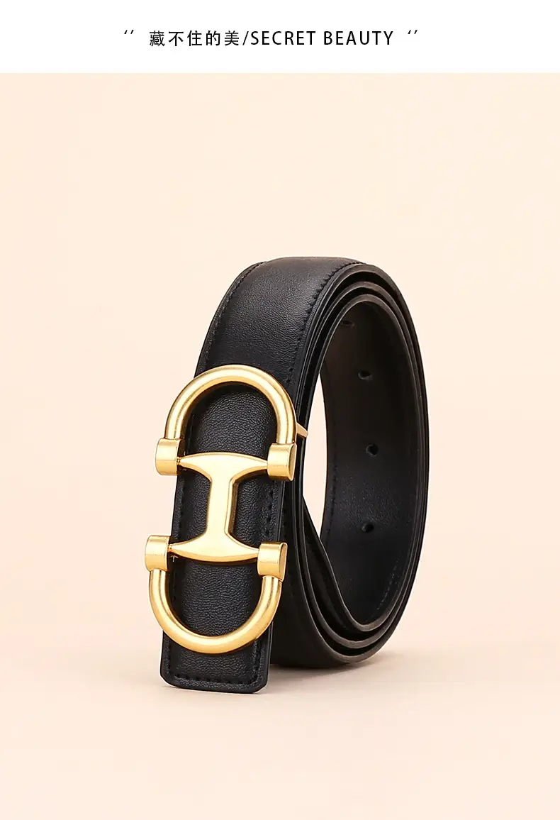 Gold H-Braceled Women's Belt for Business & Fashion — feature 4