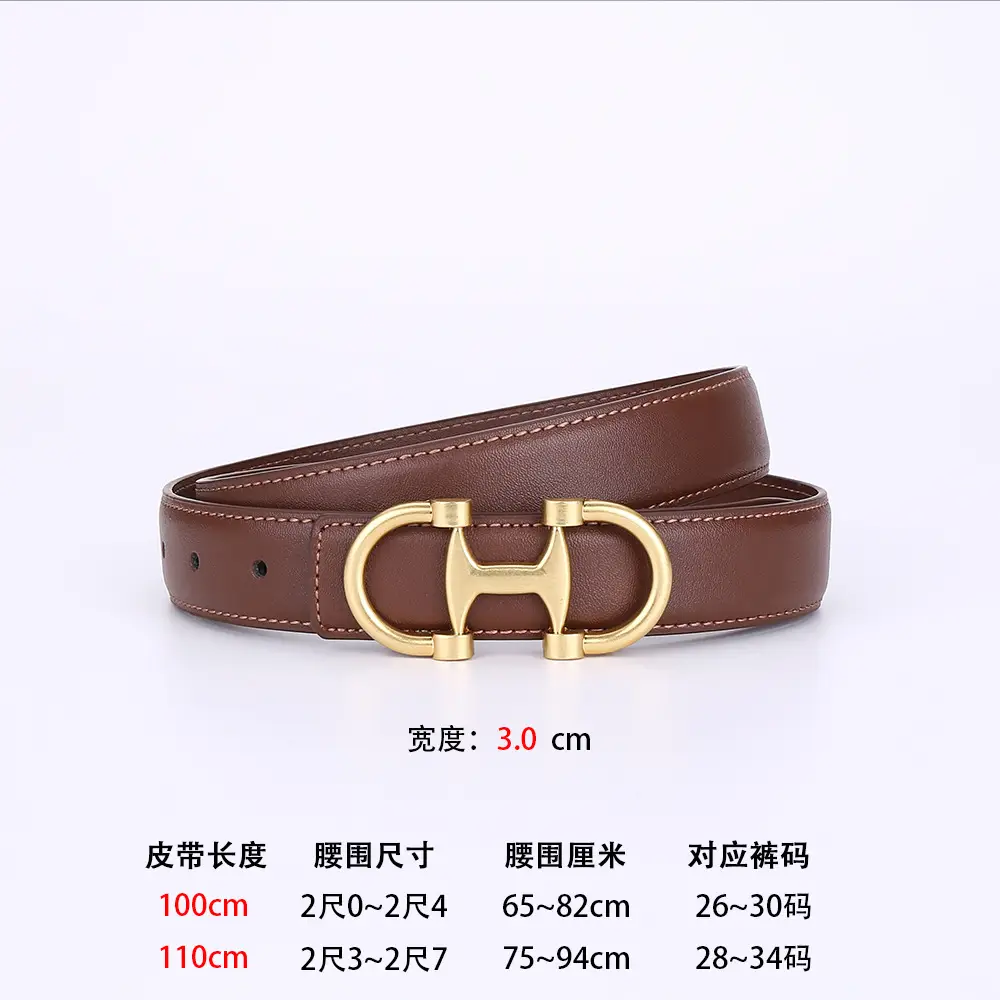 Gold H-Braceled Women's Belt for Business & Fashion - Image 2