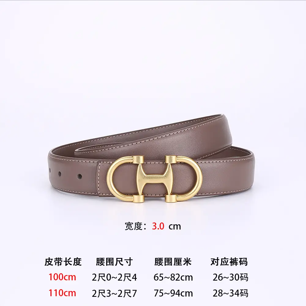 Gold H-Braceled Women's Belt for Business & Fashion - Image 3