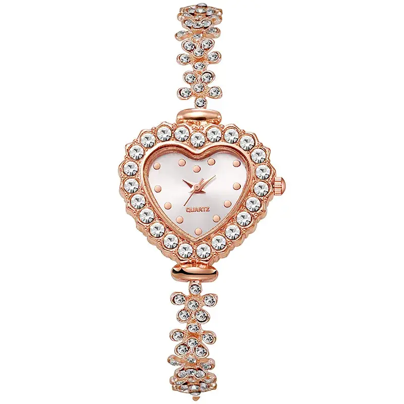 Ladies Heart Diamond Watch with Pearl Bracelet — feature 7